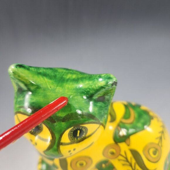 Rare Signed Hand Painted Ceramic Cat Bird Design Sitki Olcar Turkish Ceramicist - Picture 11 of 11